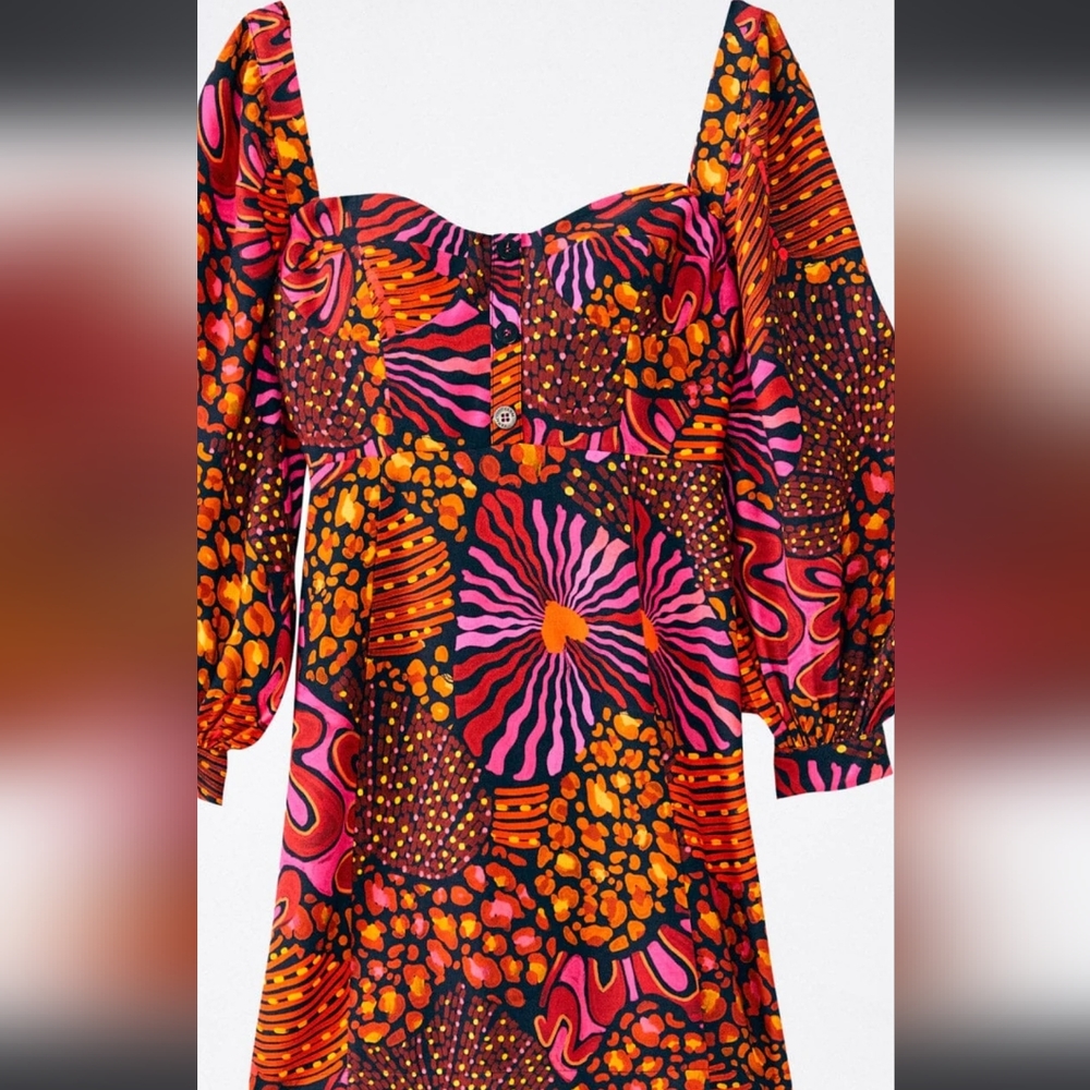 Farm Rio Leopard Hearts Mini Dress - Picture 4 of 7